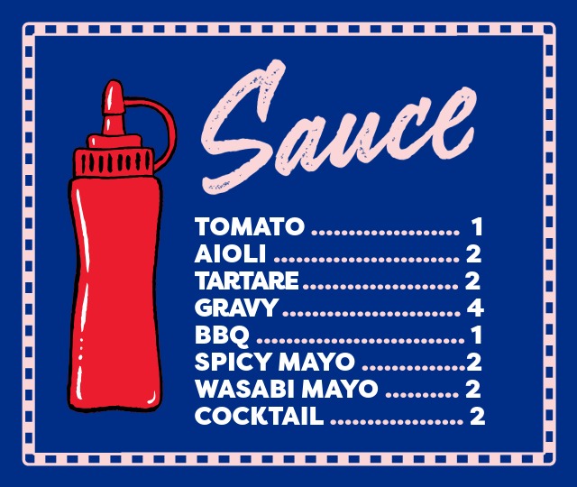 Sauce menu
